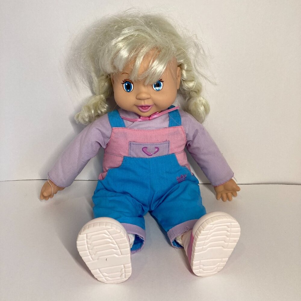 1996 Talkin Tots Play By Play Blonde Hair Girl Talking Interactive Doll 15"